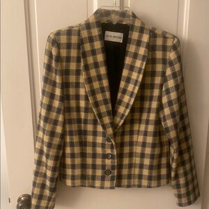 Lasting impressions Women's Plaid Jacket - Black and yellow Cream